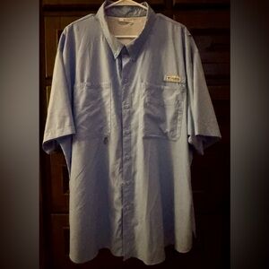 Columbia Performance Fishing Gear Short Sleeve Shirt - Blue - Size XXXL